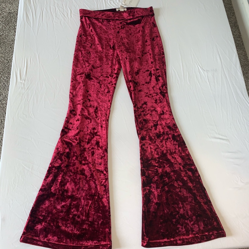 Maroon flare pants